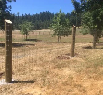 Fence post installation on agricultural property in Lane County, Oregon