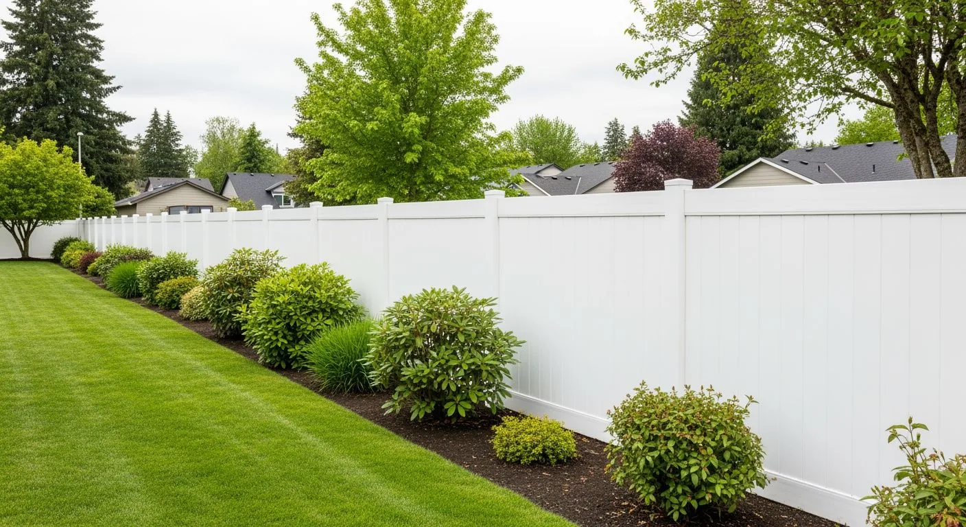 Vinyl fence installation in Lane County Oregon by Titan Fencing